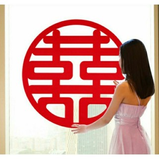 chữ song hỷ nhung đẹp có sẵn keo