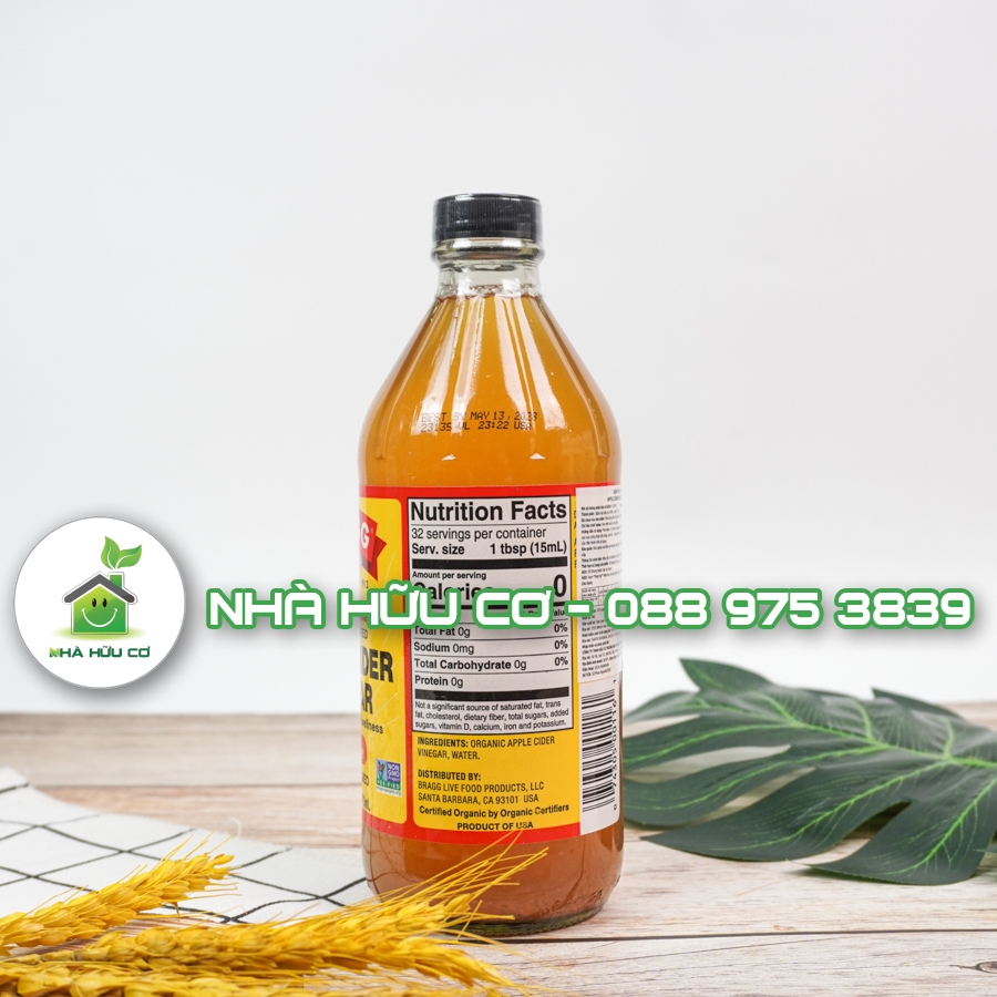 Giấm táo hữu cơ  BRAGG 473ml - Date: 9/2028 - Shanti