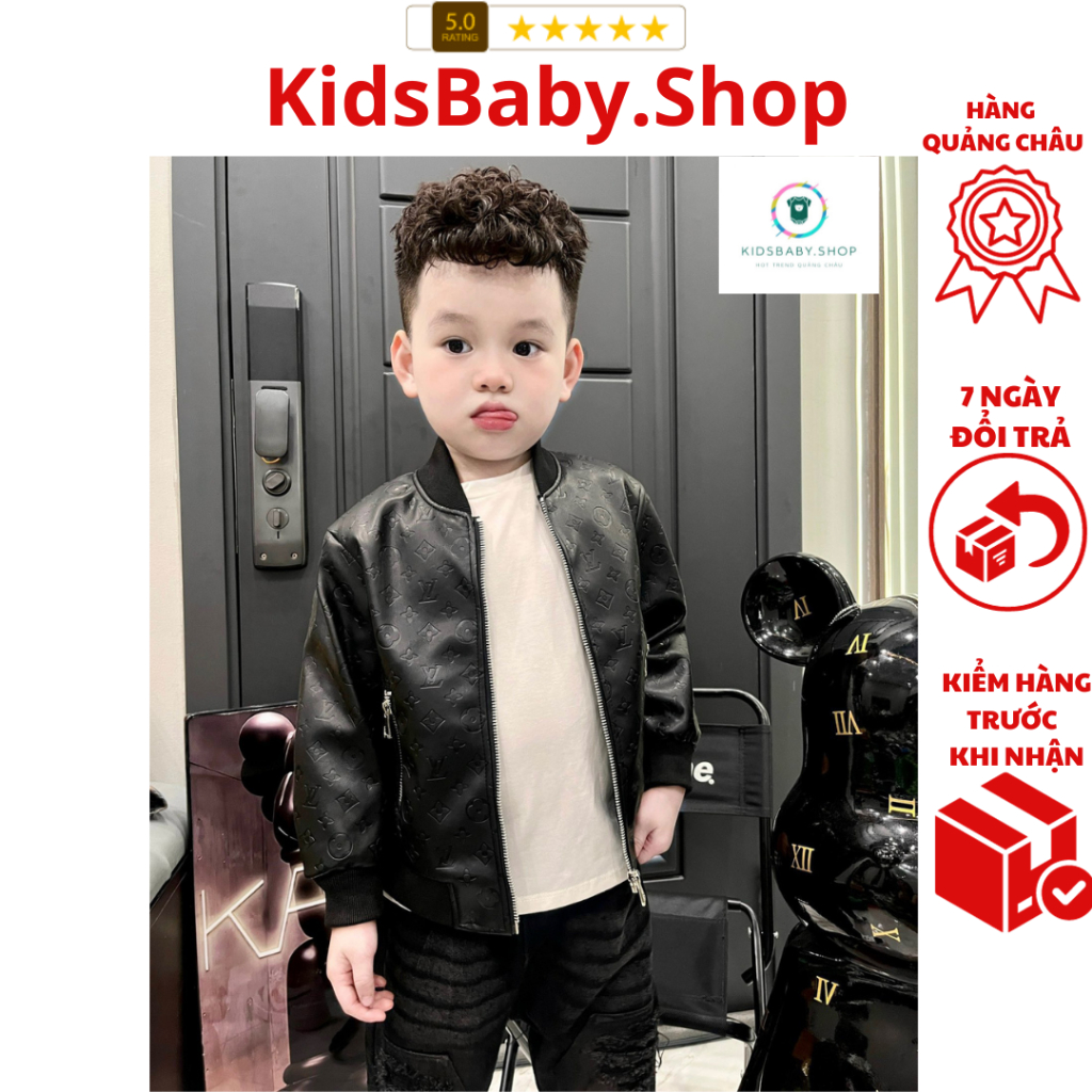 Áo Khoác Da Lv cho bé trai hàng quảng châu sc