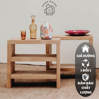 Kệ gỗ đầu giường, tab gỗ 2 tầng, bàn trà bàn sofa kg01-40x40x20