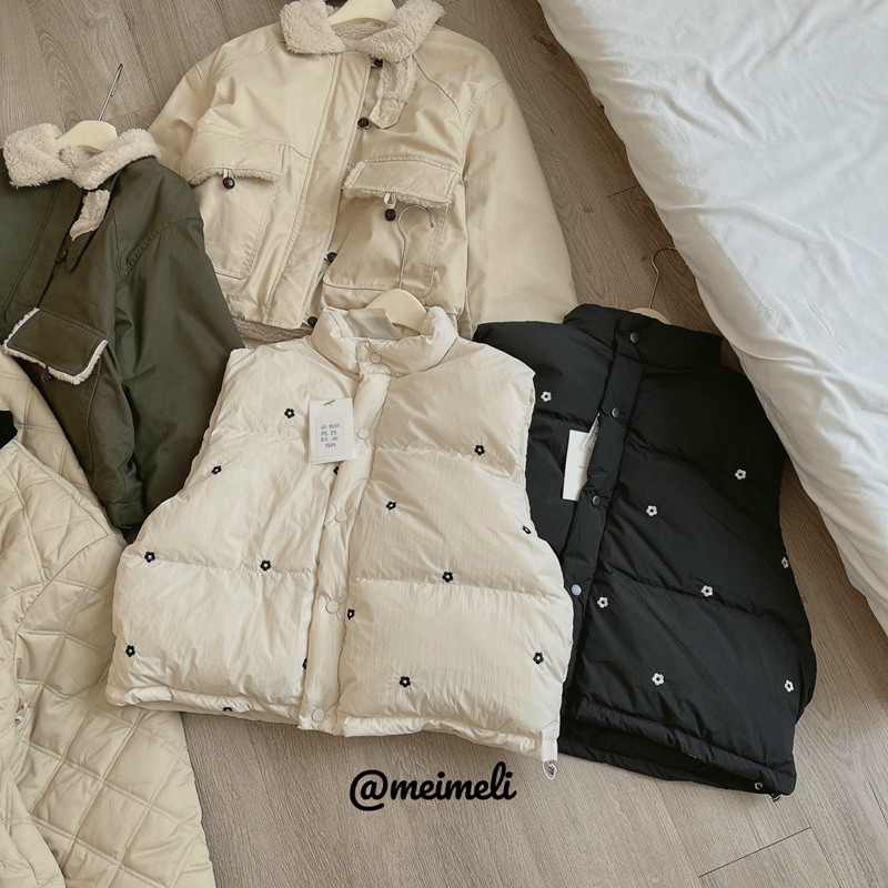 Áo phao gile lông vũ thêu hoa SEVEN hàng Qccc @bymelimeli