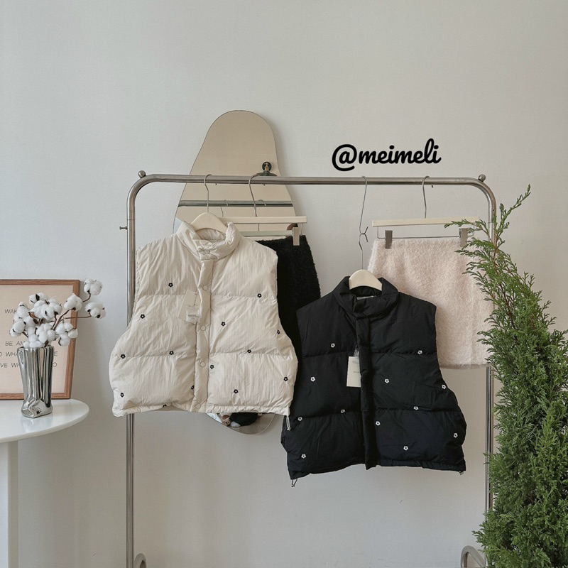 Áo phao gile lông vũ thêu hoa SEVEN hàng Qccc @bymelimeli