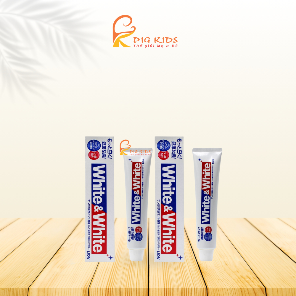 Kem đánh răng White & White Lion làm trắng răng , hơi thở thơm mát 150g Nhật Bản