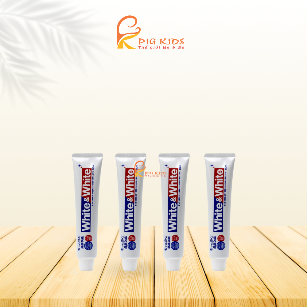 Kem đánh răng White & White Lion làm trắng răng , hơi thở thơm mát 150g Nhật Bản