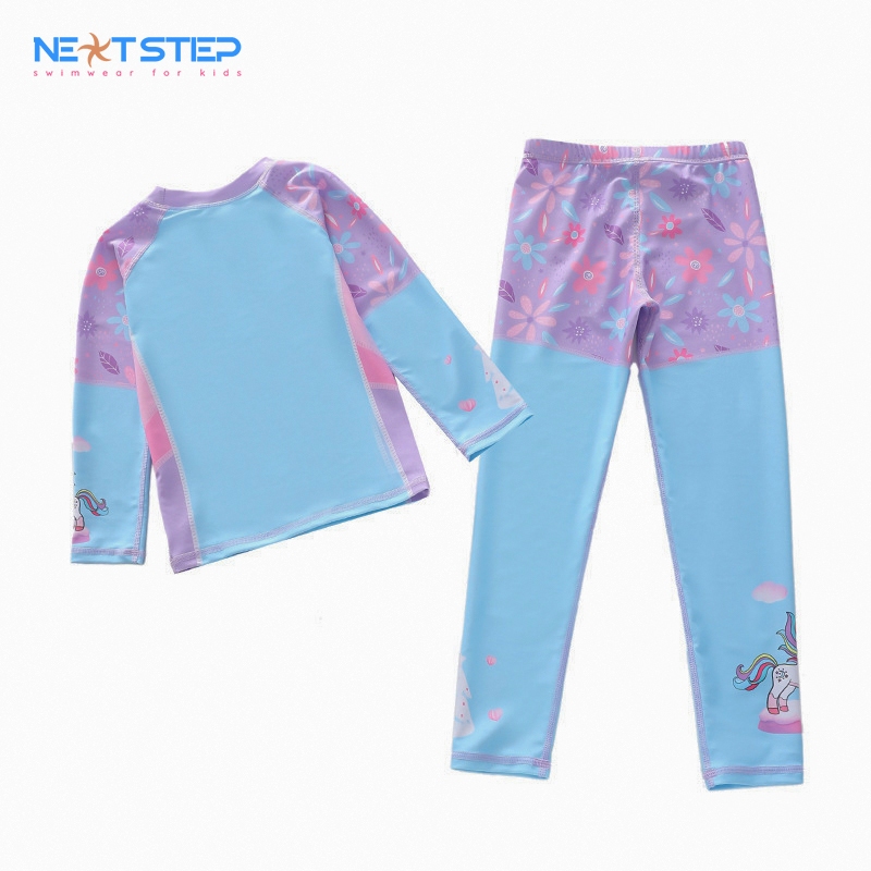 Đồ bơi bé gái, tay dài quần dài chống nắng, chất vải mềm mại, họa tiết Nàng tiên cá phù hợp cho bé từ 14kg – 34 kg