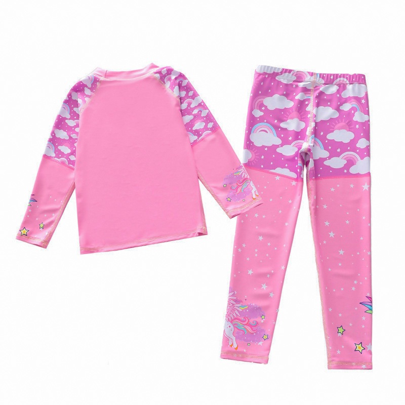 Đồ bơi bé gái, tay dài quần dài chống nắng, chất vải mềm mại, họa tiết Nàng tiên cá phù hợp cho bé từ 14kg – 34 kg