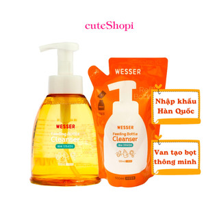 Nước rửa bình sữa núm vú wesser nước rửa trái cây và các vật dụng đồ chơi của bé