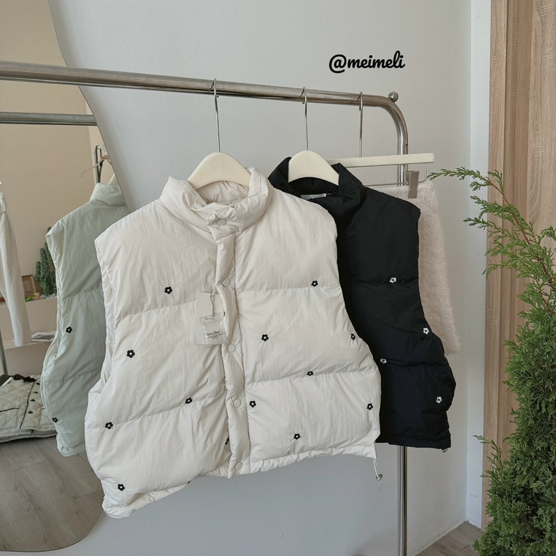 Áo phao gile lông vũ thêu hoa SEVEN hàng Qccc @bymelimeli