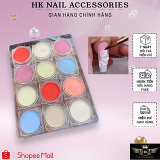 Set bột đắp hoa 12 màu bột mỹ 4in1 HK NAIL ACCESSORIES