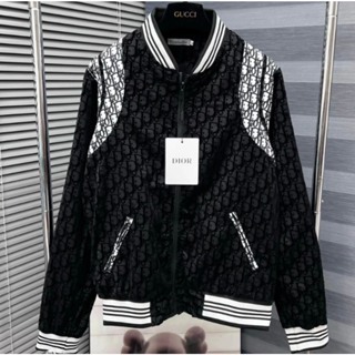 Áo Khoác Bomber Nam Nữ Họa Tiết Dập Vân Nhung DIOR 2 Lớp Dầy Dặn Cao Cấp Chuẩn Fomd Siêu Hot Trend Nam Nữ