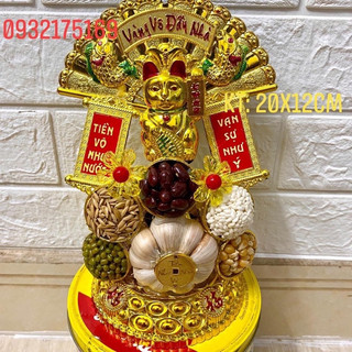 Combo 2 tháp tỏi mèo chiêu tài + 30 liễng đỏ