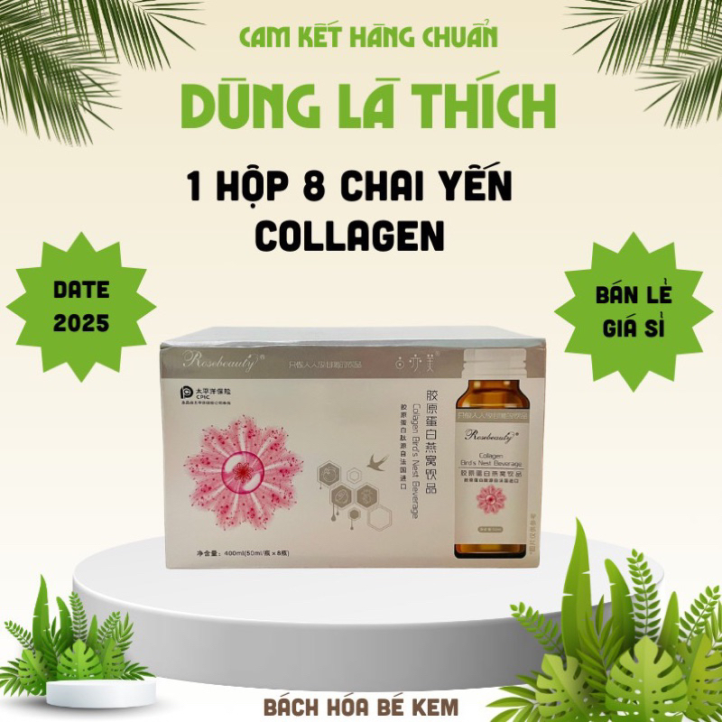 1 Hộp bao gồm 8 chai Collagen Yến Trắng da