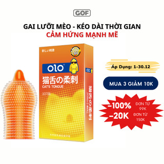 Bao cao su gai lưỡi mèo Olo gai mềm lớn tăng khoái cảm tăng cảm hứng- GoF Store