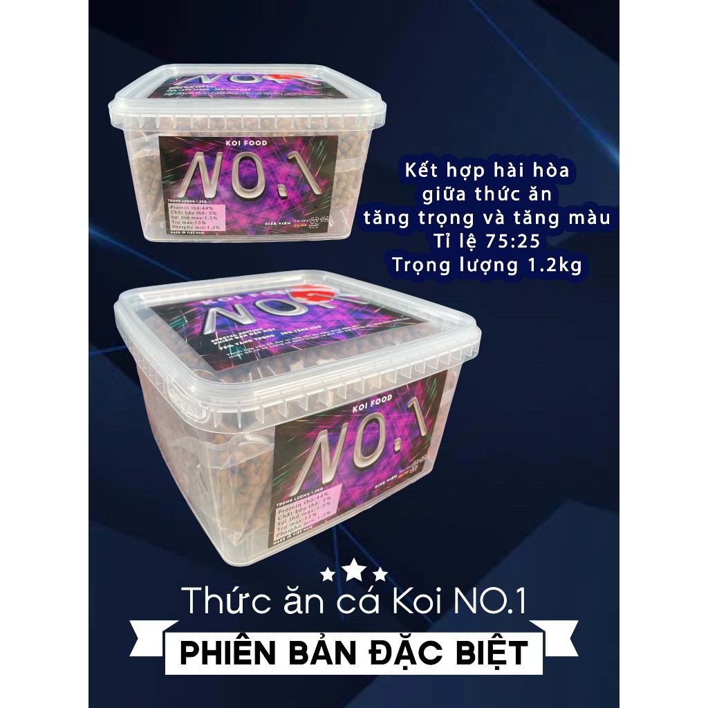 THỨC ĂN CÁ KOI NO.1 PHIÊN BẢN ĐẶC BIỆT 1.2KG KẾT HỢP TĂNG TRỌNG VÀ LÊN MÀU