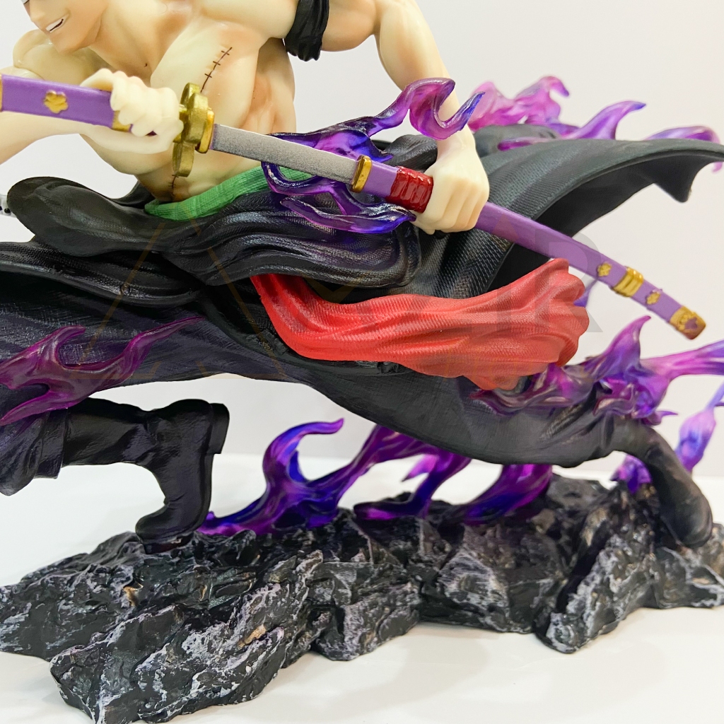 Mô hình Zoro, One Piece, 2 đầu thay thế, cao 21cm