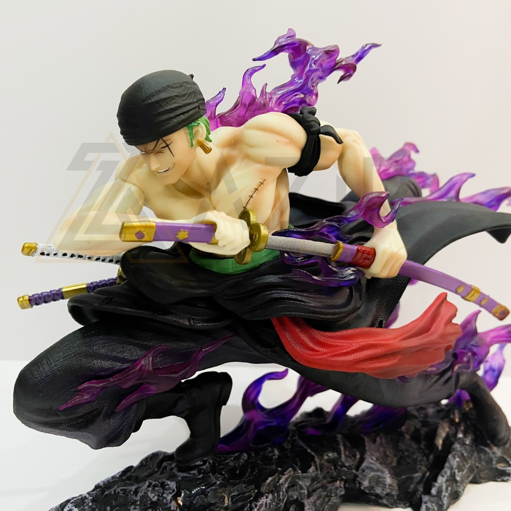 Mô hình Zoro, One Piece, 2 đầu thay thế, cao 21cm