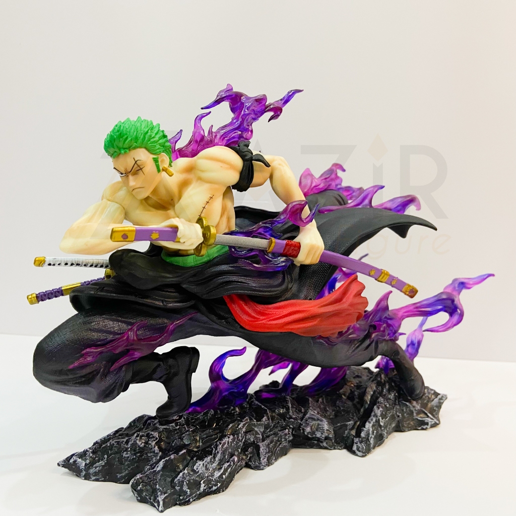 Mô hình Zoro, One Piece, 2 đầu thay thế, cao 21cm