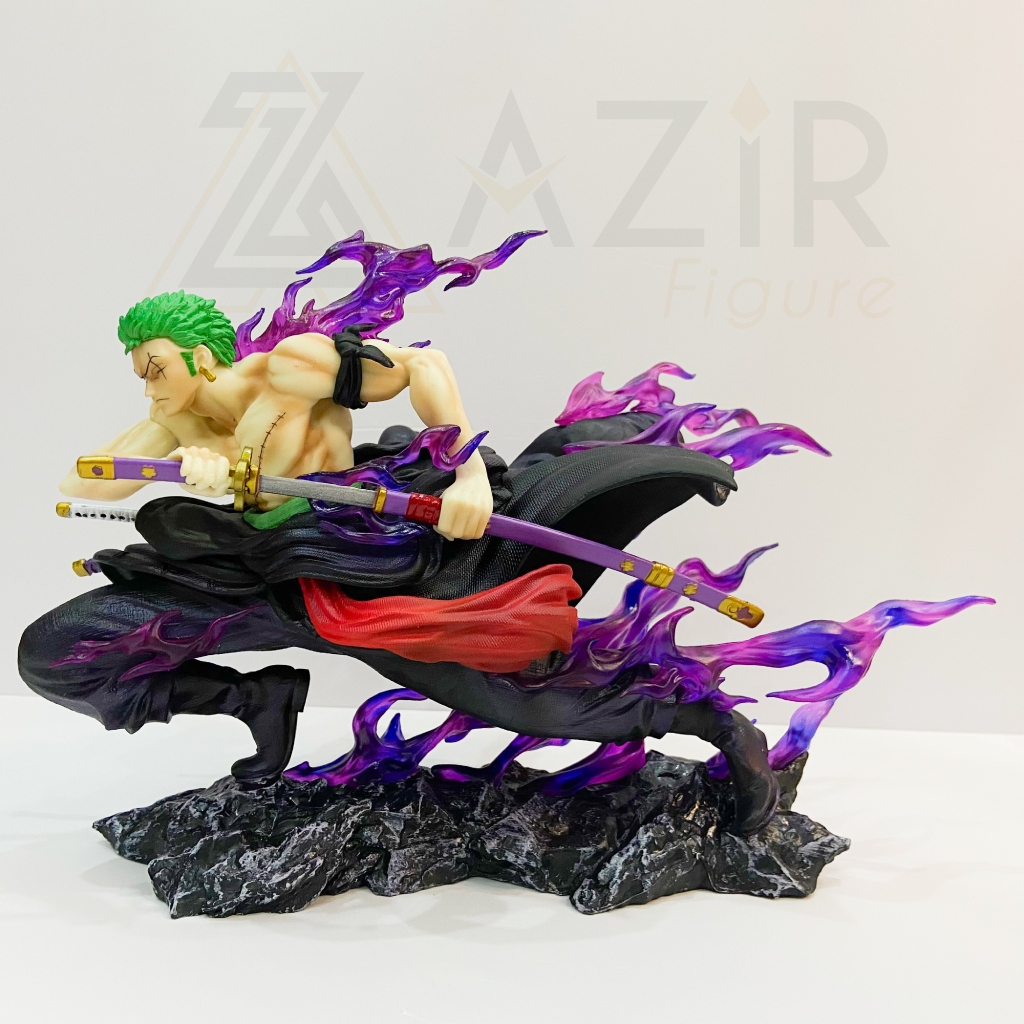 Mô hình Zoro, One Piece, 2 đầu thay thế, cao 21cm