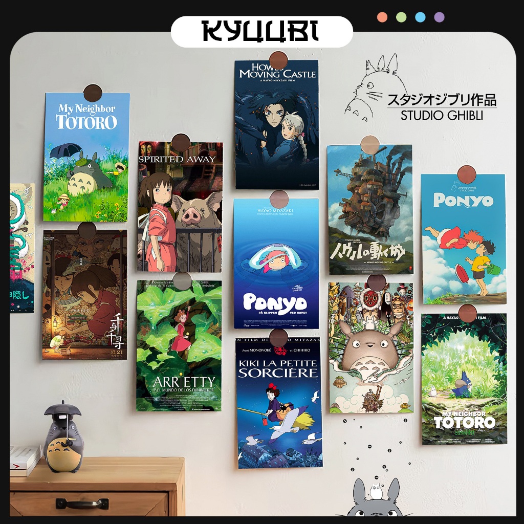 Tranh poster decal Anime - Studio Ghibli - Totoro A4 sẵn keo cực nét, in theo yêu cầu tranh trang trí dán tường