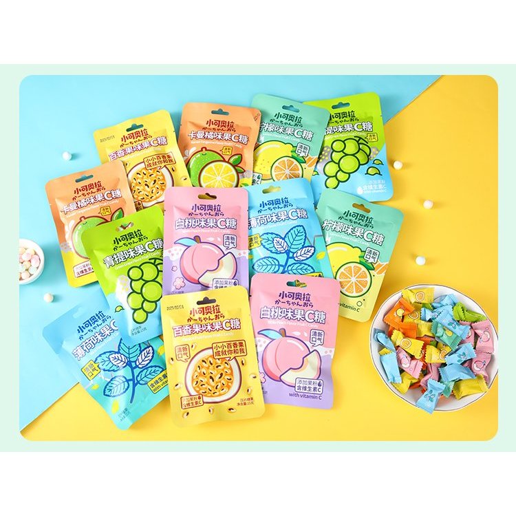 Combo 10 gói Kẹo viên ngậm Vitamin c vị bạc hà mát lạnh nhiều hương vị dạng viên sữa giúp hơi th