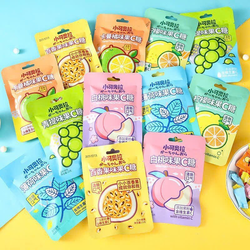 Combo 20 gói Kẹo viên ngậm Vitamin c vị bạc hà mát lạnh nhiều hương vị dạng viên sữa giúp hơi th