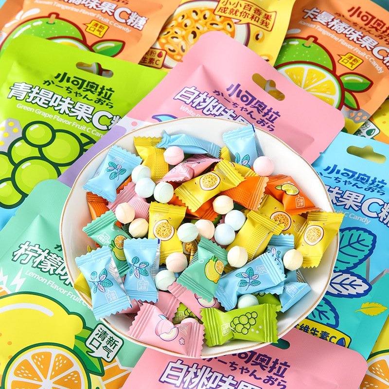 Combo 5 gói Kẹo viên ngậm Vitamin c vị bạc hà mát lạnh nhiều hương vị dạng viên sữa giúp hơi thở