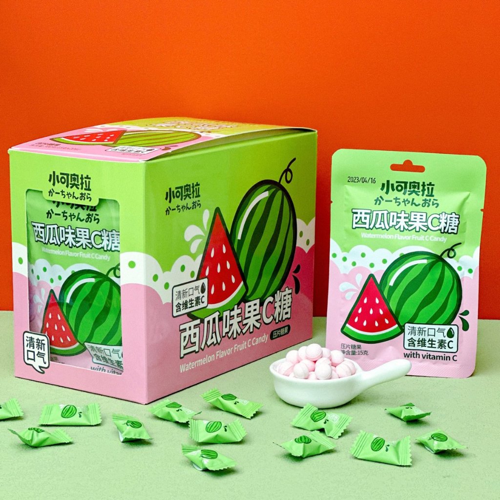 1 gói Kẹo viên ngậm Vitamin c vị bạc hà mát lạnh nhiều hương vị dạng viên sữa giúp hơi thở