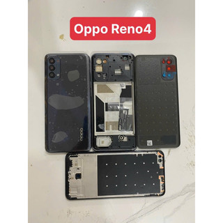 Bộ vỏ oppo reno 4 zin màu đen có khay sim kính cam