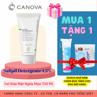 🇮🇹[TEM CTY] CANOVA Salipil Detergente 1,5% 150mL Gel rửa mặt ngừa mụn, dưỡng da