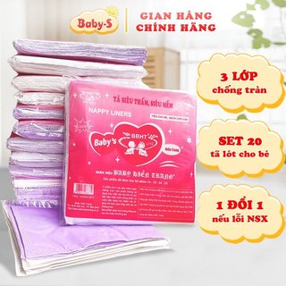 Tấm lót sơ sinh chống thấm cho bé Hiền Trang chính hãng kèm tem 7 màu (Bịch 20 miếng) Baby-S – SSS029