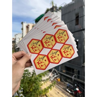 100 tem tết - lục giác 4x5cm