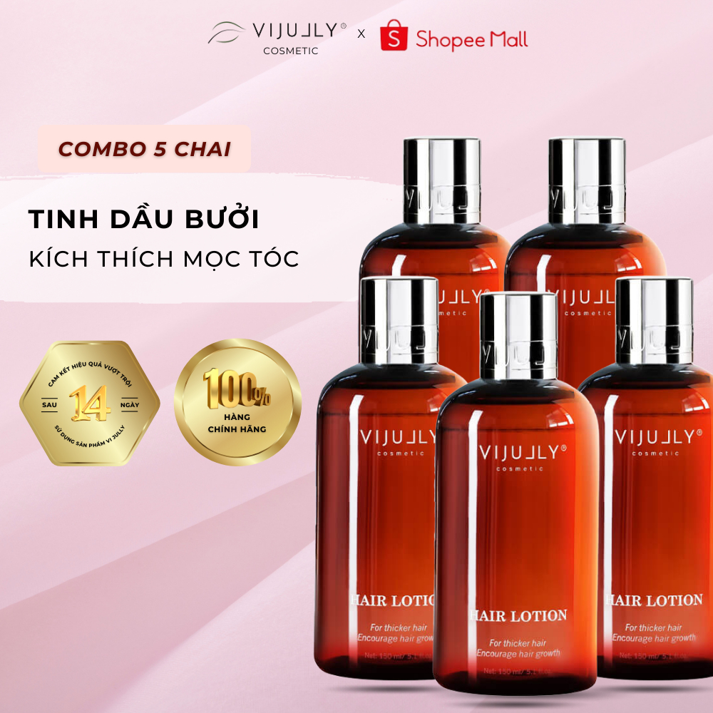 Combo 5 Chai Tinh Dầu Bưởi VIJULLY Kích Thích Mọc Tóc 150ml - VI JILLY OFFICIAL