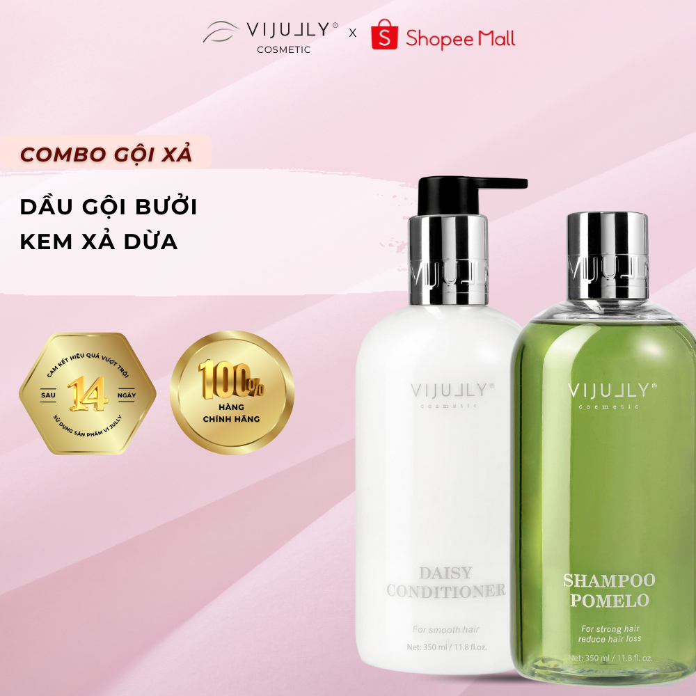 Bộ Gội Xả Ngăn Rụng Tóc - Phục Hồi Tóc VIJULLY Dầu Gội Bưởi và Dầu Xả Dừa 350ml