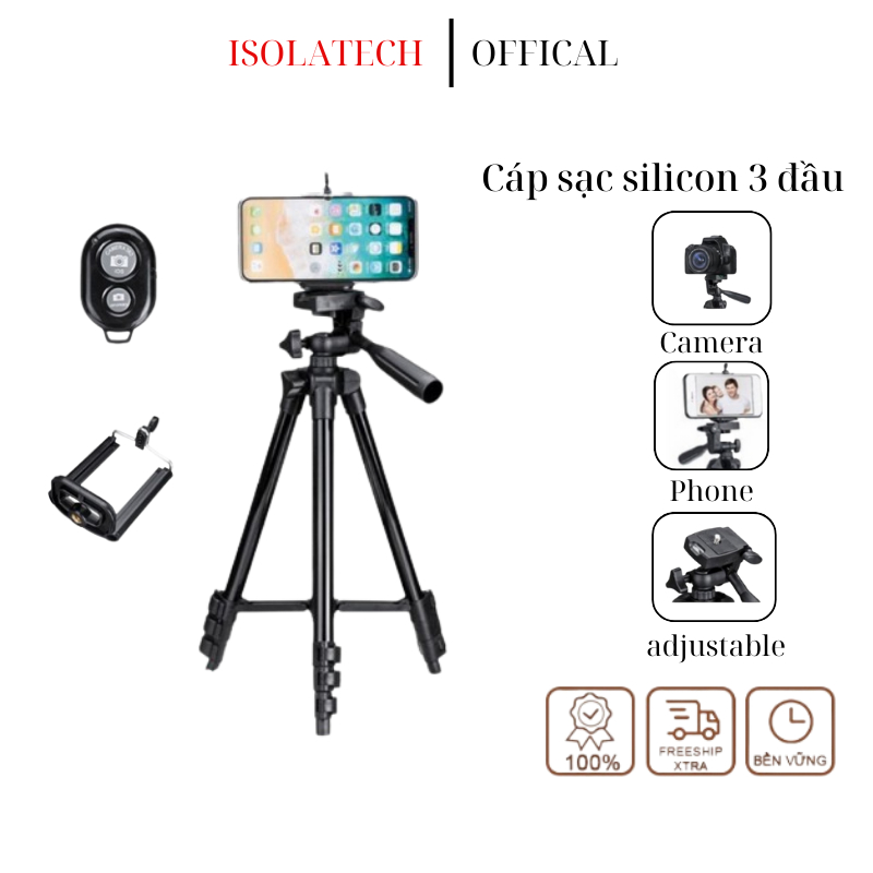Giá Đỡ Điện thoại Chụp Hình - Cây Livestream, Quay TikTok - Chụp Ảnh, Chất Lượng đảm bảo - ISOLATECH_OFFICAL