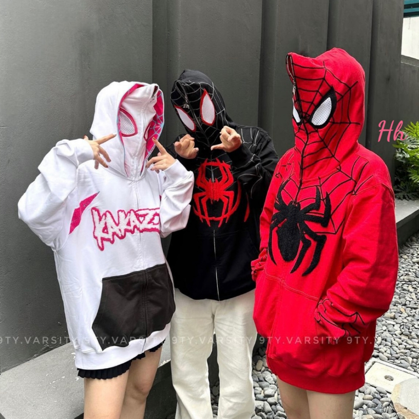 Áo Khoác Hoodie Spider Man Trùm Kín Mặt, Hoodie Người Nhện Full Face Hot Hit 2023 NaKa Shop