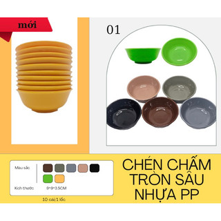 🍵 Set 10 Chén Nhựa Pp, Đựng Nước Chấm (kt: 9*3,5cm)