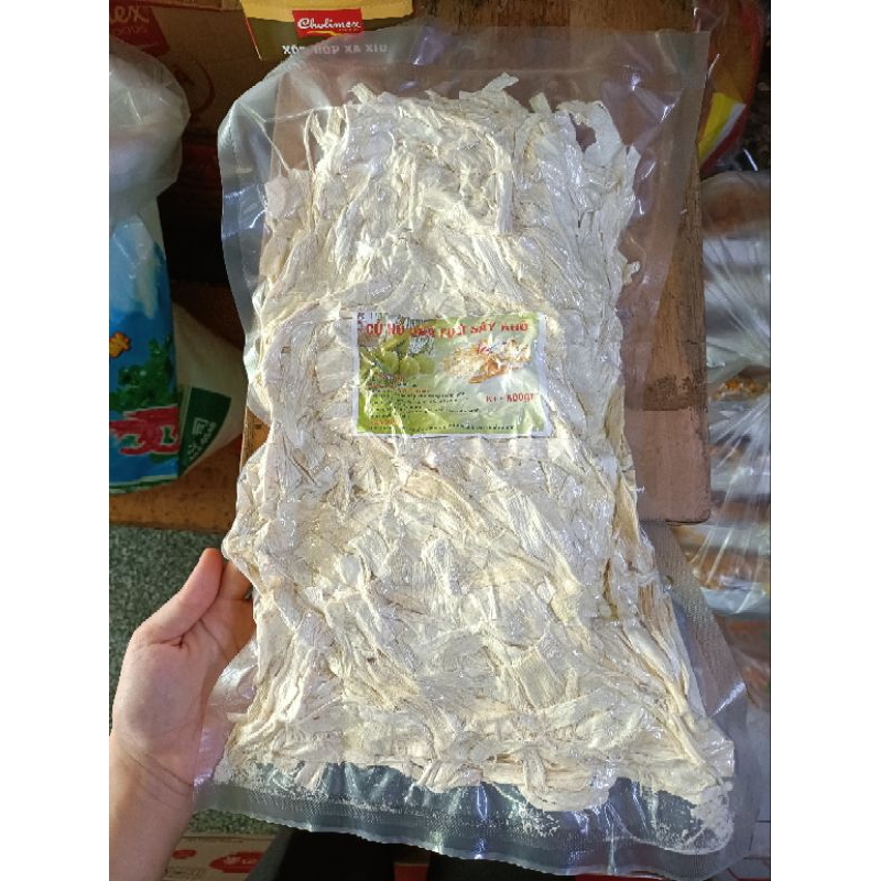 Củ hủ dừa tươi sấy khô, đã ép chân không 500g