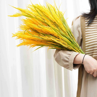 Cành lúa vàng, cành lúa mạch 5 nhánh dài 86cm cành lúa trang trí đẹp S0030