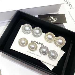 Set vòng cổ choker hoa tai đính đá lấp lánh nhà em