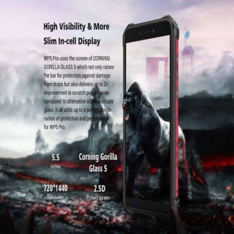 Oukitel WP5 PRO 5,45 inch 4 + 64G 6762D 1,8ghz,4G chống nước 4GB + 64GB Android 10.0 với 4 camera Pin 8000mAh