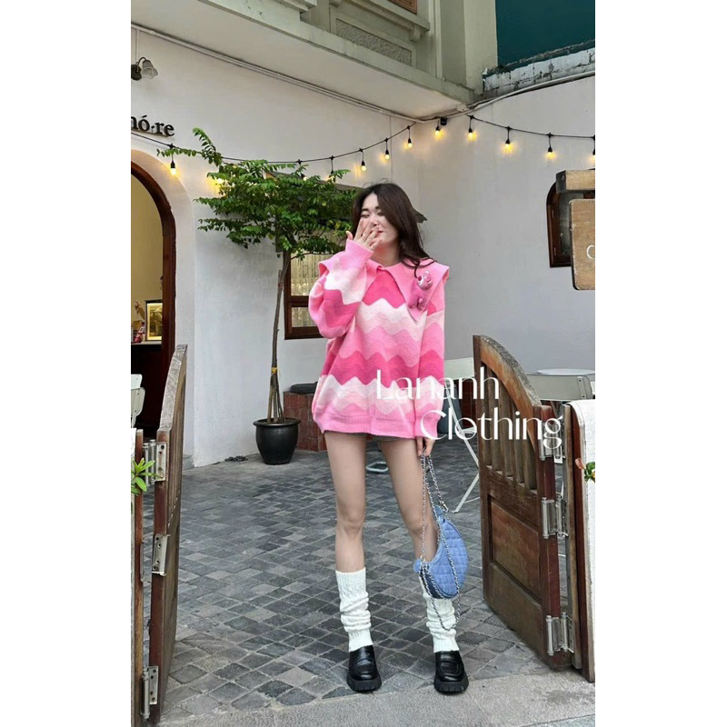 Áo Len Gấu Dâu hàng Quảng Châu cao cấp cho nữ người lớn