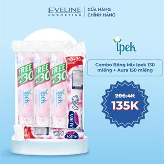 Combo 3 Bông Tẩy Trang Ipek 130 Miếng Và Combo 2 Bông Tẩy Trang Aura Beauty 150 Miếng