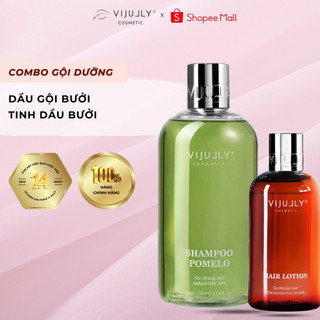 Bộ gội xịt ngăn rụng - kích mọc tóc vijully dầu gội bưởi và xịt tinh dầu bưởi