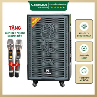 Loa kéo Bluetooth karaoke Loa Kéo Nanomax KN 8-3 Bass 30cm 400w Karaoke Bluetooth