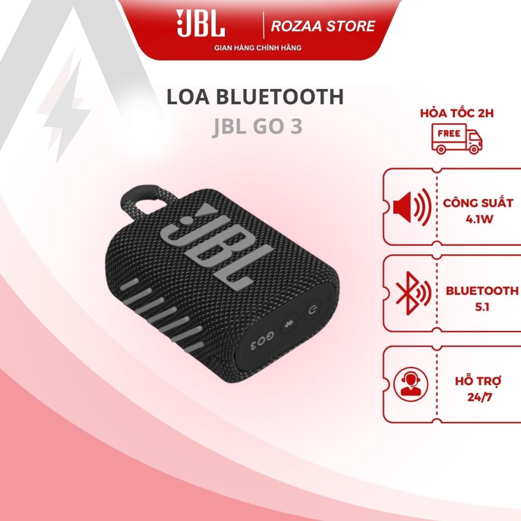 Loa bluetooth JBL GO3 được nâng cấp không dây - Di động ngoài trời, chống thấm nước