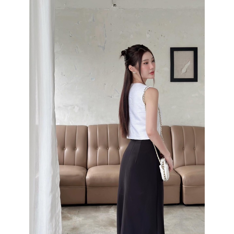 Ceci Cela - Áo Ghile tweed trẻ trung Plain