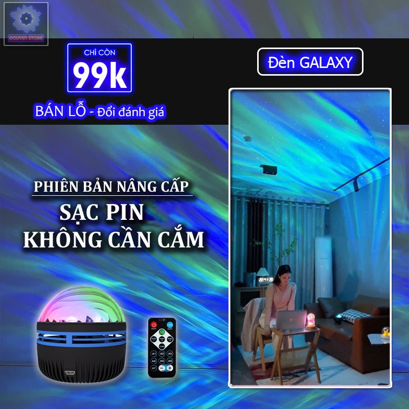 (RẺ VÔ ĐỊCH) Đèn led Tiktok Galaxy cực quang sóng nước Q6S, đèn vũ trụ galaxy tiktok, thiên hà ngân hà bản không loa BLT