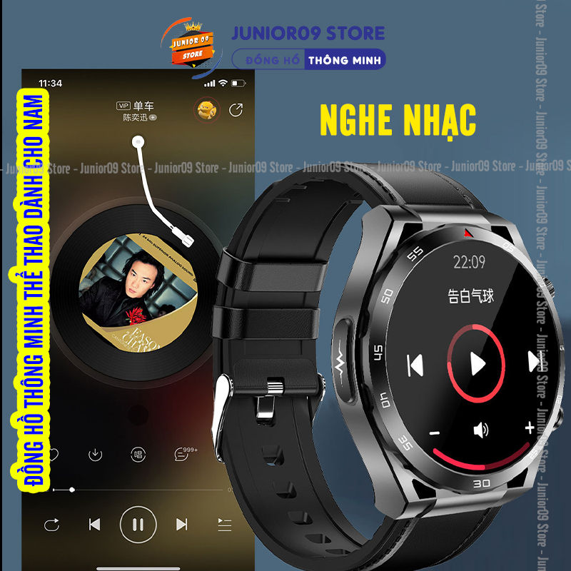 Đồng hồ thông minh Mặt tròn JUNIOR09 WATCH G9 PRO, Smart Watch Nghe gọi Chơi Game Nhận thông báo Đo sức khỏe cho Nam