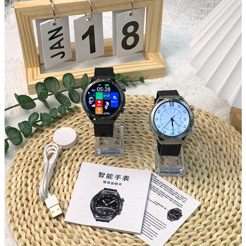 Đồng hồ thông minh Mặt tròn JUNIOR09 WATCH G9 PRO, Smart Watch Nghe gọi Chơi Game Nhận thông báo Đo sức khỏe cho Nam