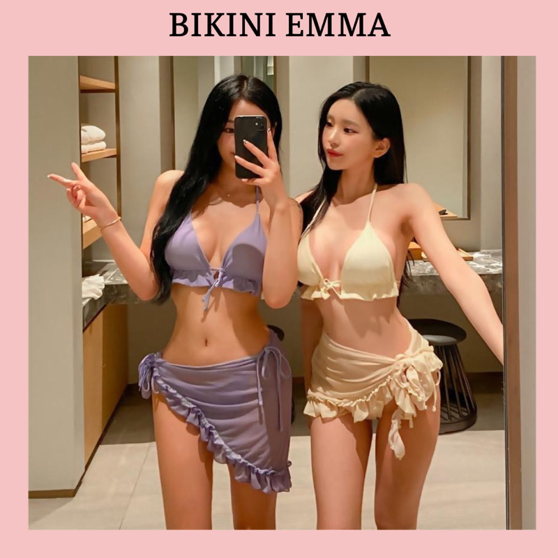 Bikini Lily 3 Món Phối Bèo Nhún EMMA Thiết Kế Sang Chảnh